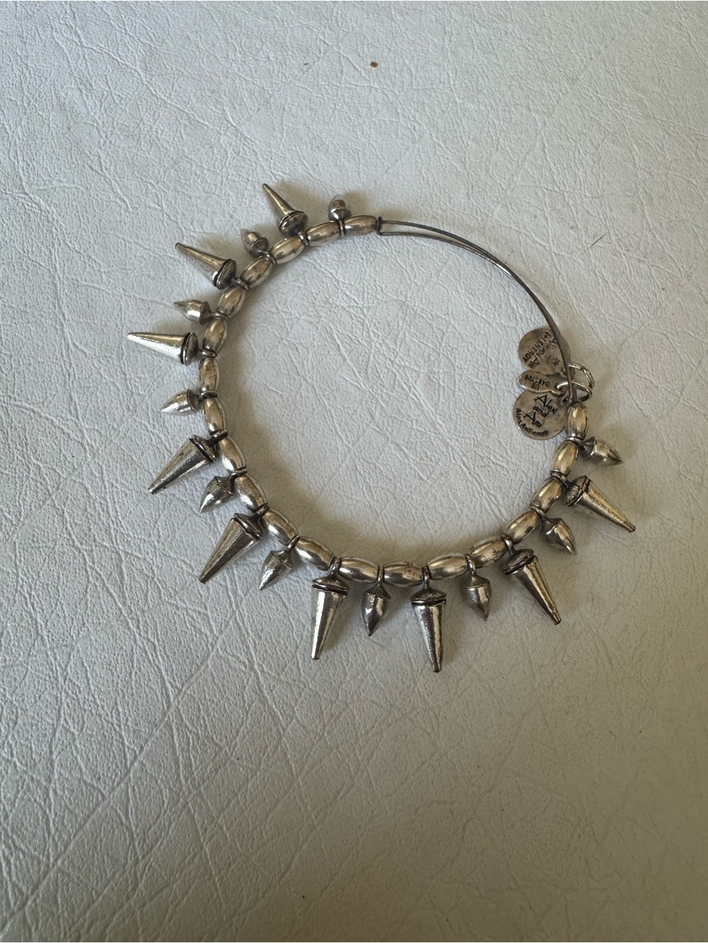 Alex and Ani Silver Spike Charm Expandable Bangle